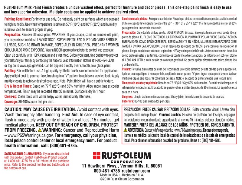 Rust-Oleum 331052 Milk Paint Finish, Quart, Eclipse 32 Fl Oz (Pack of 1) - Image 4